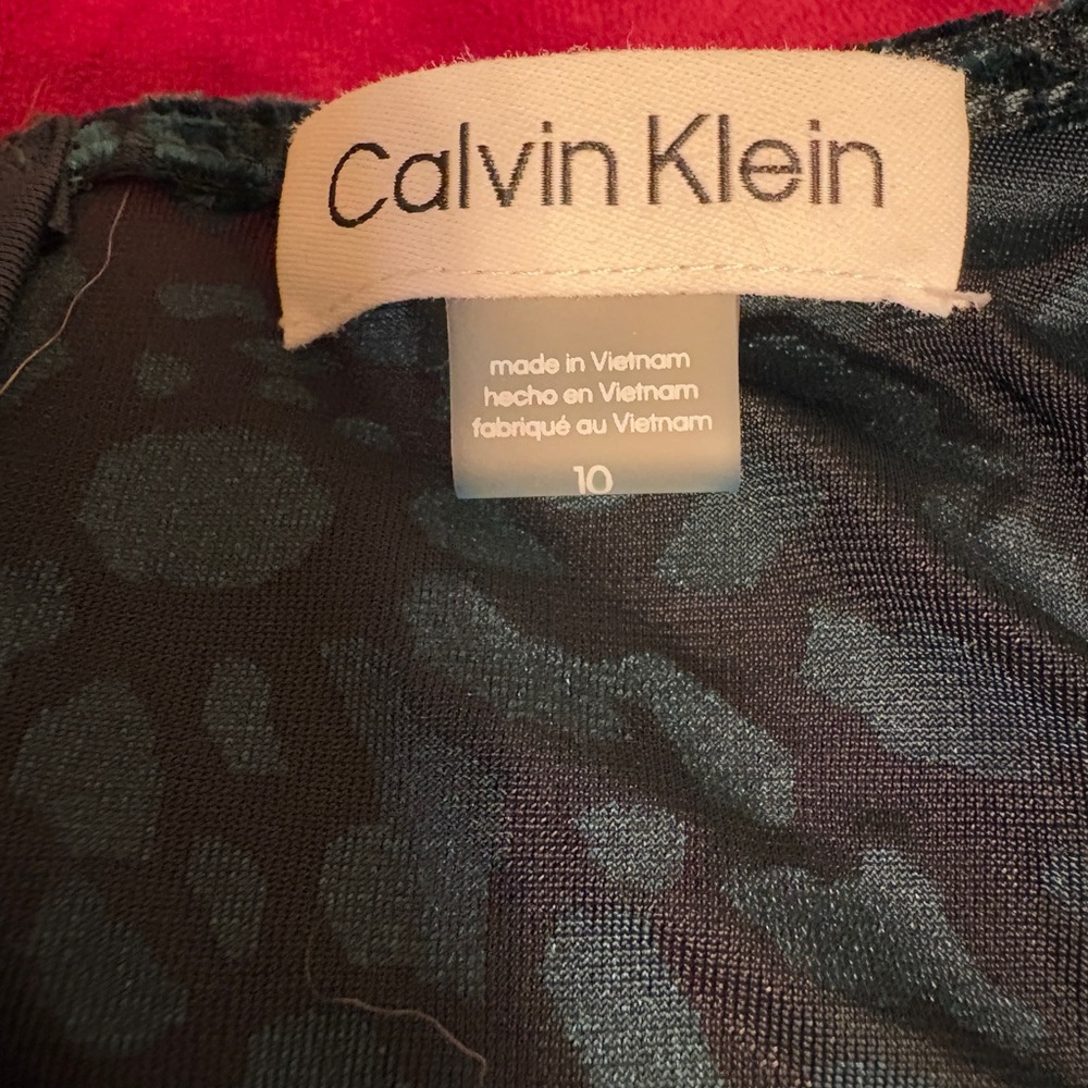 Calvin Klein Black Animal Print Long Sleeve Dress - Picture 2 of 3